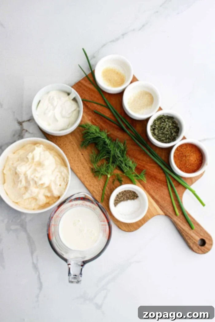 Popeyes Copycat Blackened Ranch Sauce Recipe 3 Key ingredients laid out for homemade Blackened Ranch