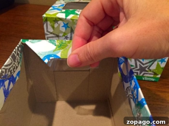 Upcycling Tissue Boxes 7 repurposing kleenex box