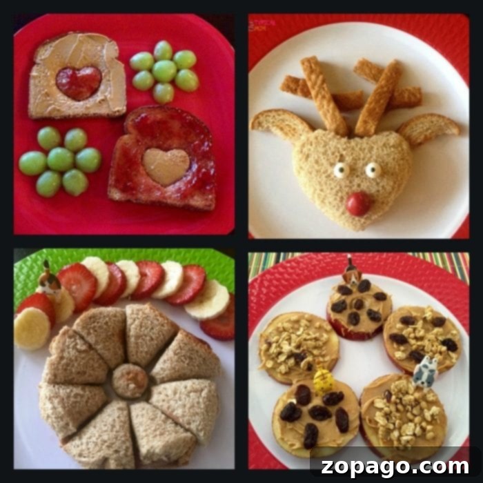 Peanut Butter After School Power Ups 3 Creative peanut butter and jelly sandwich ideas, including pinwheels, cookie cutter shapes, and layered designs, making lunch and snacks more appealing.