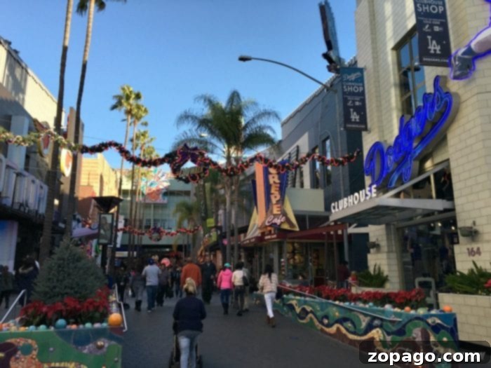 The Grinch's Hollywood Yuletide Festival 5 Universal CityWalk decorated for the holidays