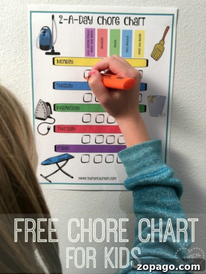Free Printable Chore Trackers for Children 2 Free printable chore charts for kids to track their daily and weekly tasks and build responsibility.