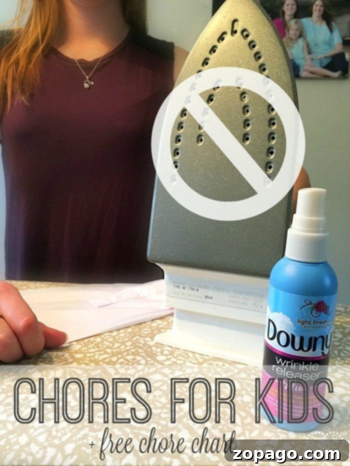 Free Printable Chore Trackers for Children 6 Detailed age-appropriate chores for kids with a free printable chart for tracking.