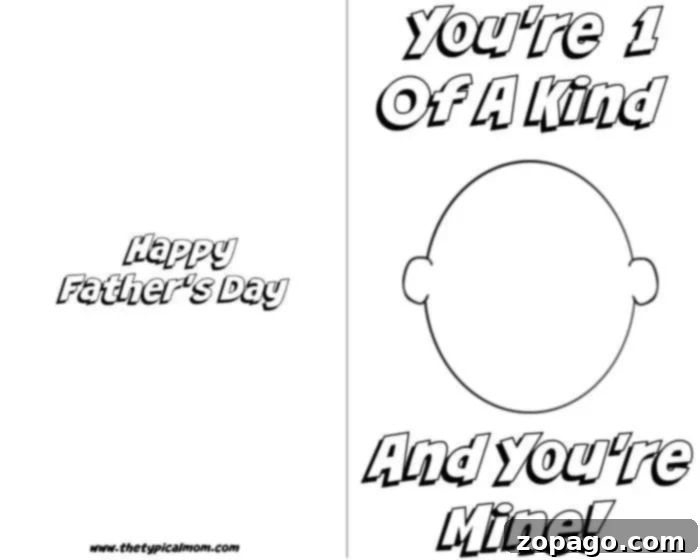 Print Your Own Free Father's Day Card 2 Kids enjoy coloring and designing their own free printable Father's Day card.