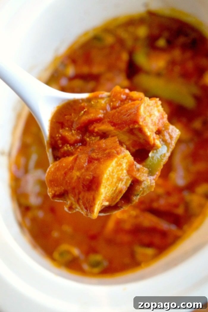 The easiest crockpot chicken cacciatore recipe ever! Just 10 min prep for a healthy slow cooker dinner over rice. Crockpot chicken cacciatore made with convenient jar sauce, perfectly cooked and ready to serve over rice for an easy weeknight meal.