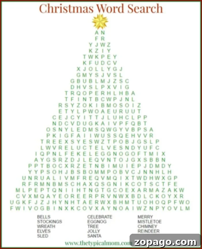Christmas Word Search Fun Christmas word search puzzle printable for kids