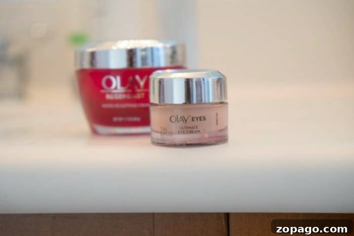 Forty: The Great Reset 3 Olay Eyes Ultimate Eye Cream in use