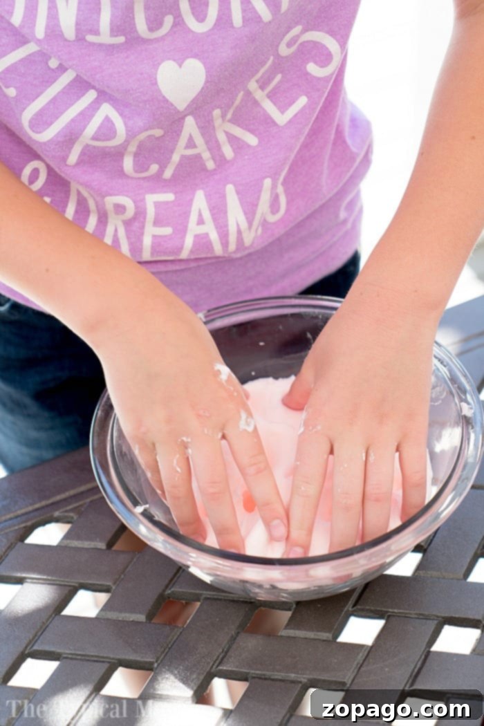 Watch your butter slime come to life as you mix and knead the Daiso clay into the slime base, creating a truly soft texture. Mixing Ingredients for Butter Slime with Daiso Clay