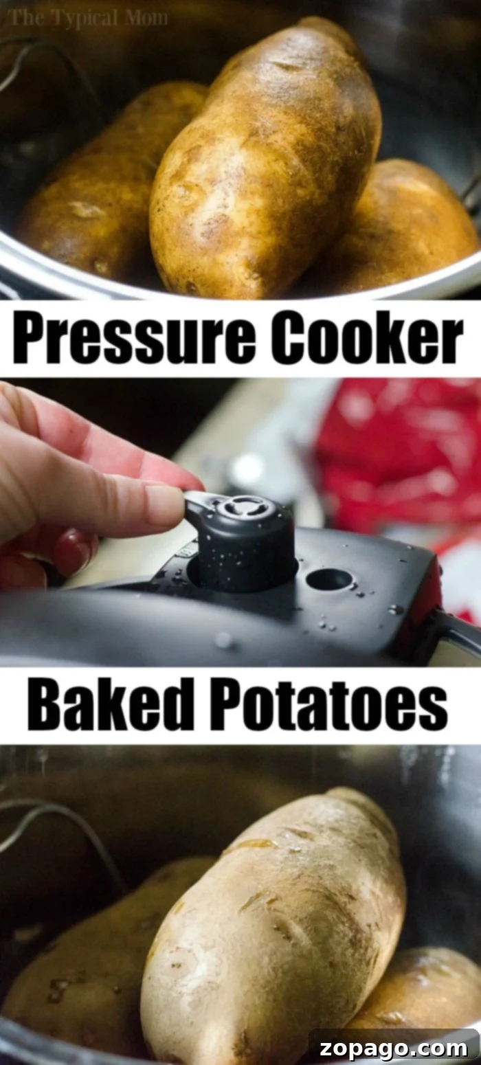 Pressure cooker baked potatoes and stuffed chicken are a great duo! Instant Pot dinner success again. #pressurecooker #instantpot #bakedpotatoes #potatoes #sidedish #instantpotrecipes #thetypicalmom #ninjafoodi Ninja Foodi baked potatoes, cooked to perfection with crispy skins