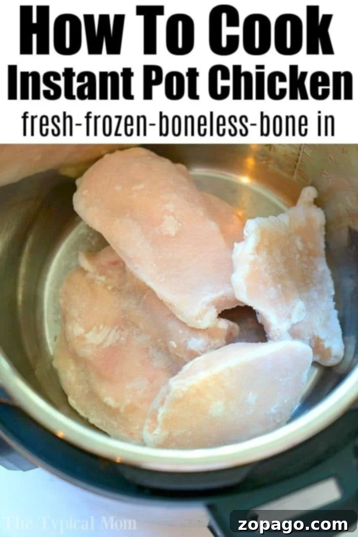 If you're looking to make Instant Pot chicken I have all the cook times for frozen chicken and fresh that you'll need to get started with printables too. #instantpot #pressurecooker #chicken #howtocook #frozen #fresh #cook #times instant pot chicken