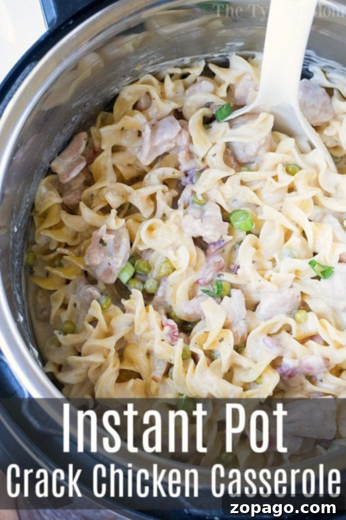 If you're looking to make Instant Pot chicken I have all the cook times for frozen chicken and fresh that you'll need to get started with printables too. #instantpot #pressurecooker #chicken #howtocook #frozen #fresh #cook #times Instant Pot Crack Chicken Casserole 2