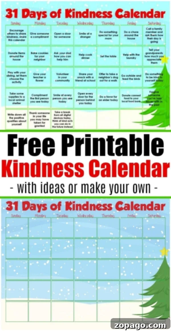 Kindness calendar is so great! This printable is perfect adults and kids during Christmas time or any other season of the year. #kindnesscalendar #christmas #printables #calendar kindness calendar