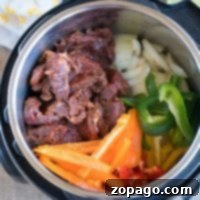 Instant Pot Fajitas cooked and served