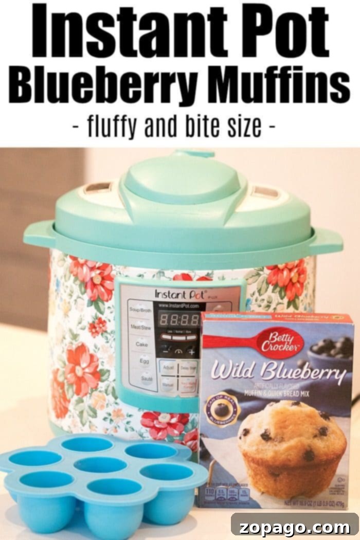 Instant Pot blueberry muffins are the perfect bite size breakfast that's quick & kids love! If you're looking for a pressure cooker breakfast we've got it! #instantpotrecipes #instantpot #breakfast #blueberrymuffins #muffins #crockpotexpressrecipes Instant Pot Blueberry Muffins ready to be served