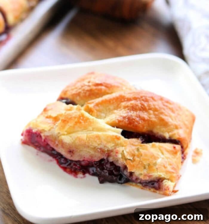 Flaky Strudel Perfection 2 Easy Puff Pastry Fruit Strudel with golden crust