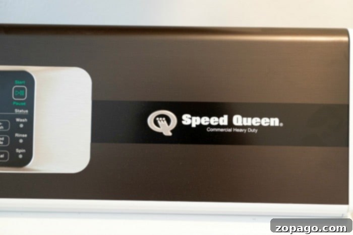 Kids Outdoor Adventures 6 Detailed view of a Speed Queen washer, highlighting its robust design.