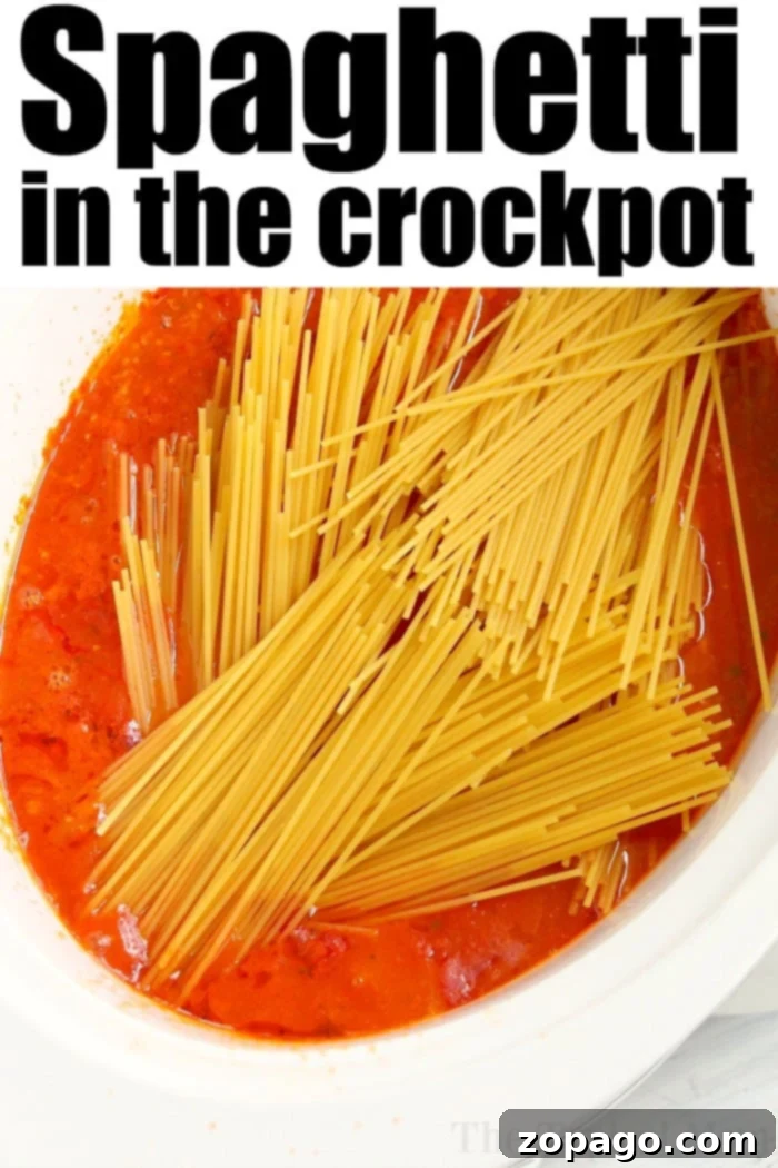 Crockpot spaghetti is a game changer! NO need to boil noodles when making this pasta dinner in your slow cooker. Homemade comfort food. crockpot spaghetti