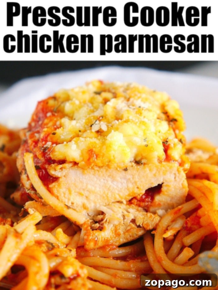 Instant Pot chicken parmesan using fresh chicken breasts is amazing! Tender meat smothered in flavorful tomato sauce and mozzarella cheese. Dinner is here! #instantpot #instantpotrecipes #instantpotchickenparmesan #chickenparmesan #chicken #instantpotchicken #thetypicalmom Instant Pot Chicken Parmesan with fresh chicken breasts, no breading