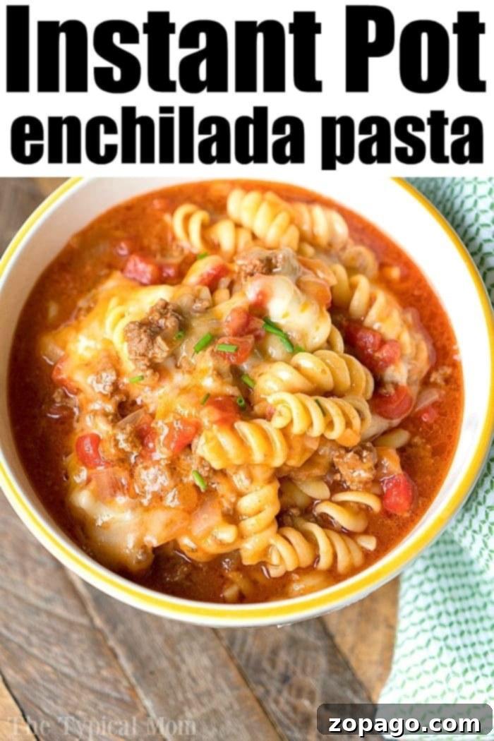 Instant Pot enchilada casserole is a creamy pasta with ground beef or sausage and all the Mexican flavors you love. Cooked in 4 minutes, you'll want seconds. Instant Pot Enchilada Casserole
