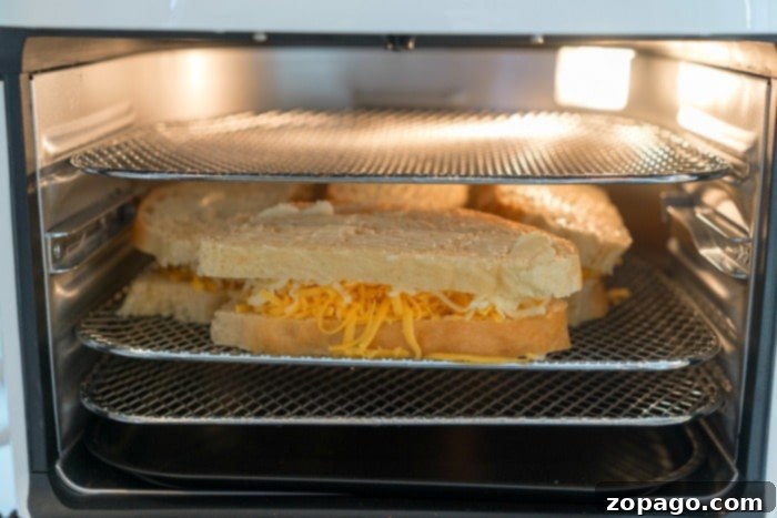 Air Fryer Grilled Cheese Perfection 6 PowerXL air fryer displaying its control panel, ready for cooking.