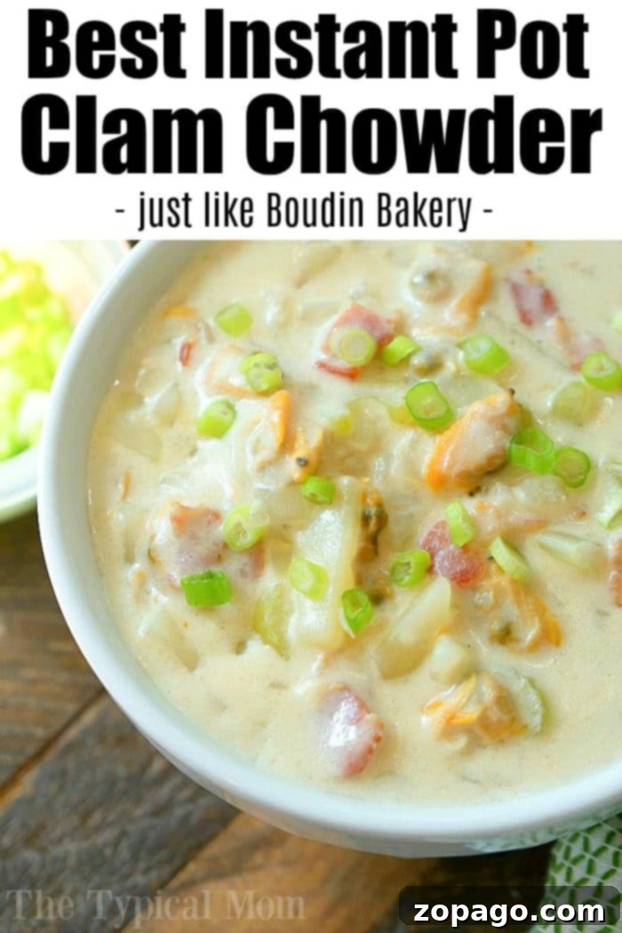 Best Instant Pot clam chowder you'll ever make! easy instant pot clam chowder