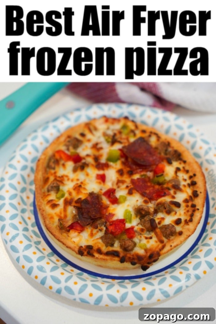 Perfect Air Fryer Frozen Pizza Every Time 7 Air fryer frozen pizza or Ninja Foodi works great! Crispy crust with melted cheese and pepperoni on top, it will become your new favorite method.