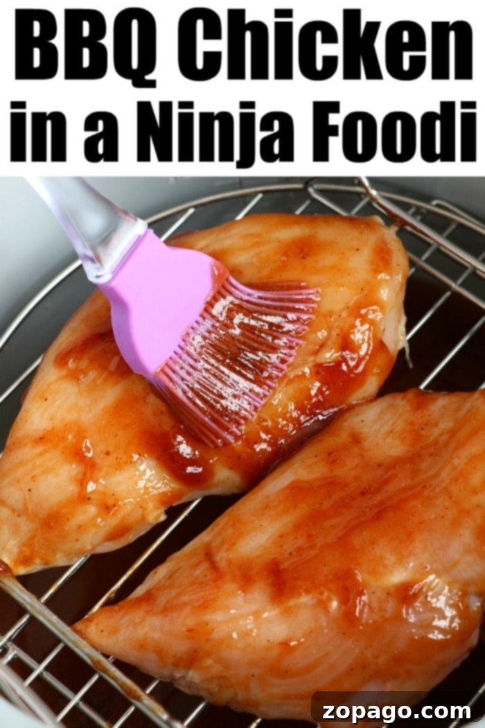 Barbecue Ninja Foodi chicken breast with no breading is a low carb keto dinner that even your kids will love. Tender protein with a bit of crisp on the outside. #ninjafoodi #chicken #pressurecooker Pressure Cooker Chicken in Ninja Foodi