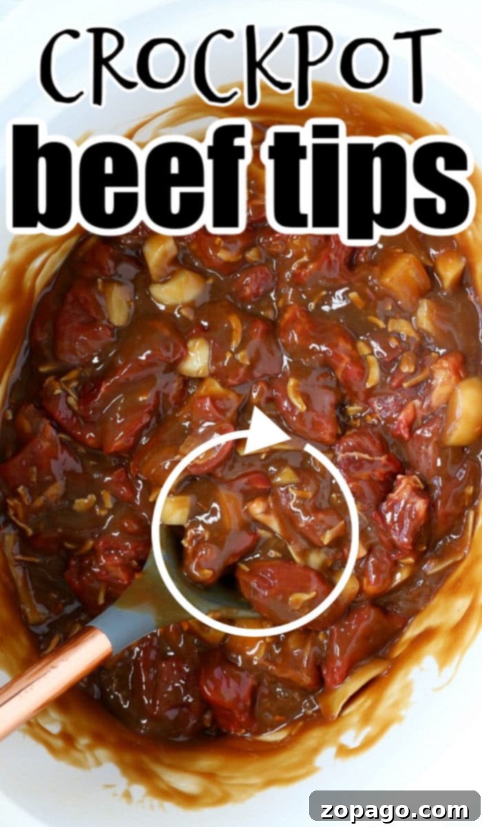 Tender Slow Cooker Beef Tips in Rich Gravy 7 beef tips and gravy