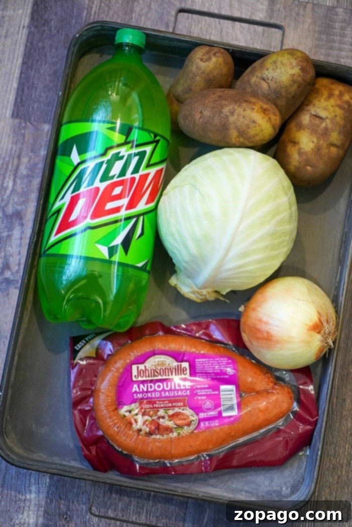 Sweet and Savory Instant Pot Mountain Dew Stew 4 Instant Pot Mountain Dew stew with savory sausage, tender cabbage, and hearty potatoes