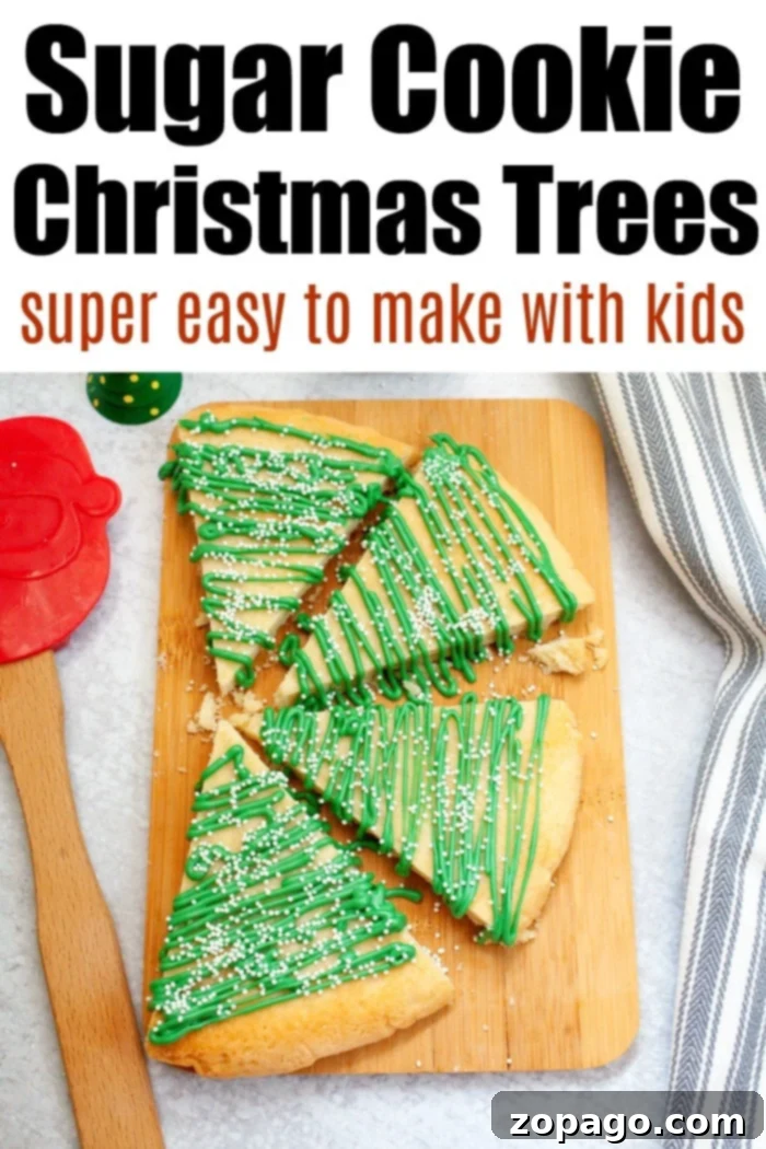 No-Bake Christmas Tree Cookies 7 Easy Christmas tree cookies adorned with green icing and festive sprinkles, arranged beautifully on a wooden surface.