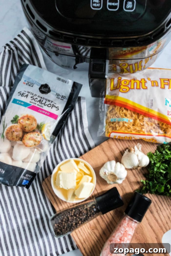 Golden Air Fryer Scallops 3 scallops in air fryer