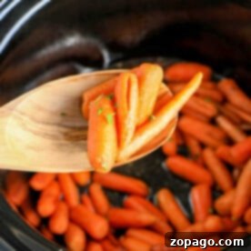 A bowl of tender Crockpot carrots with brown sugar and butter, ready to serve.