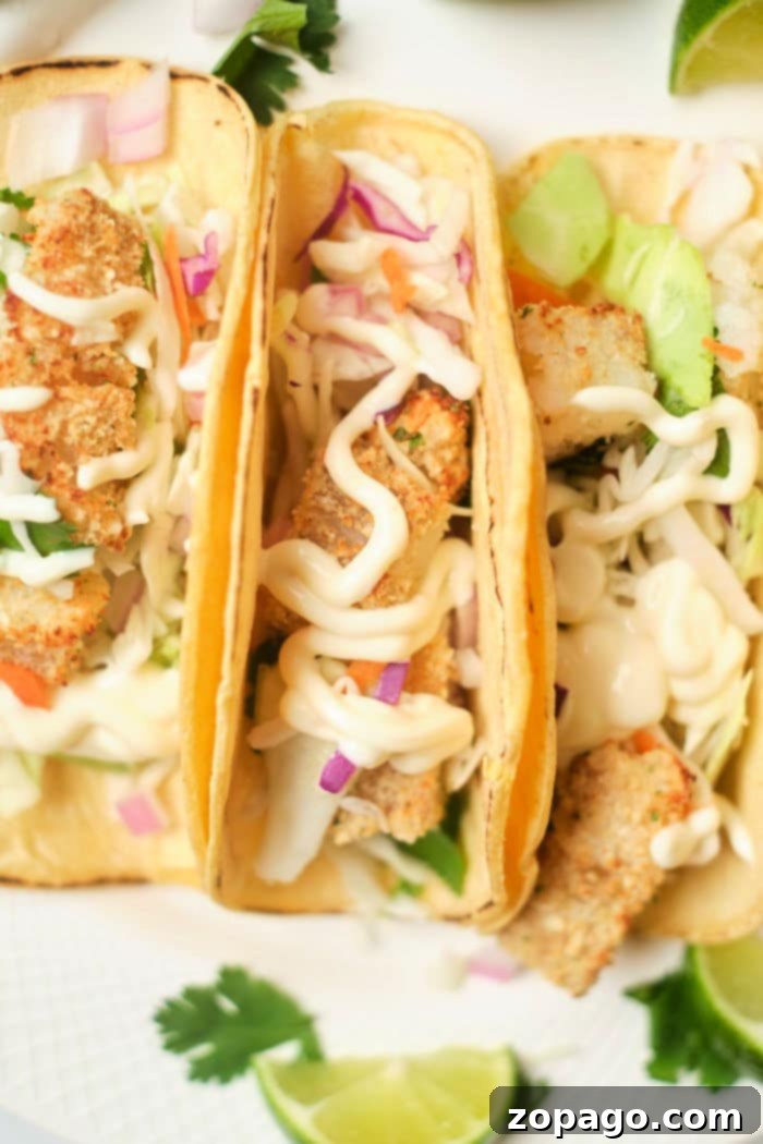 Crispy Air Fryer Fish Tacos 8 fish tacos