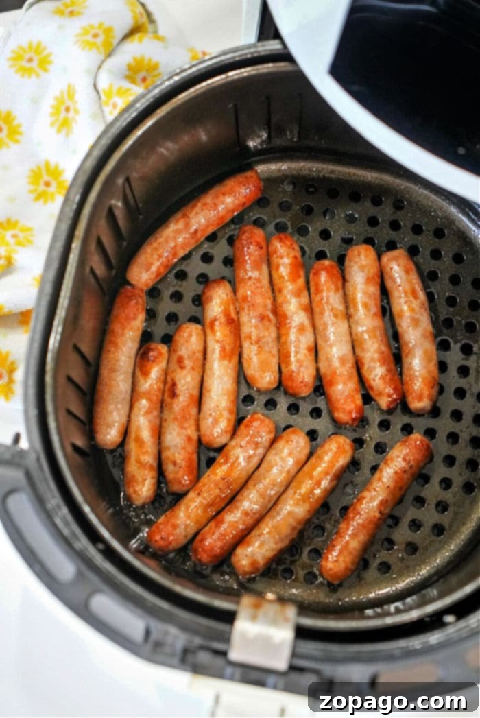 Air Fryer Sausage Links 2 Sausage Links in Air Fryer