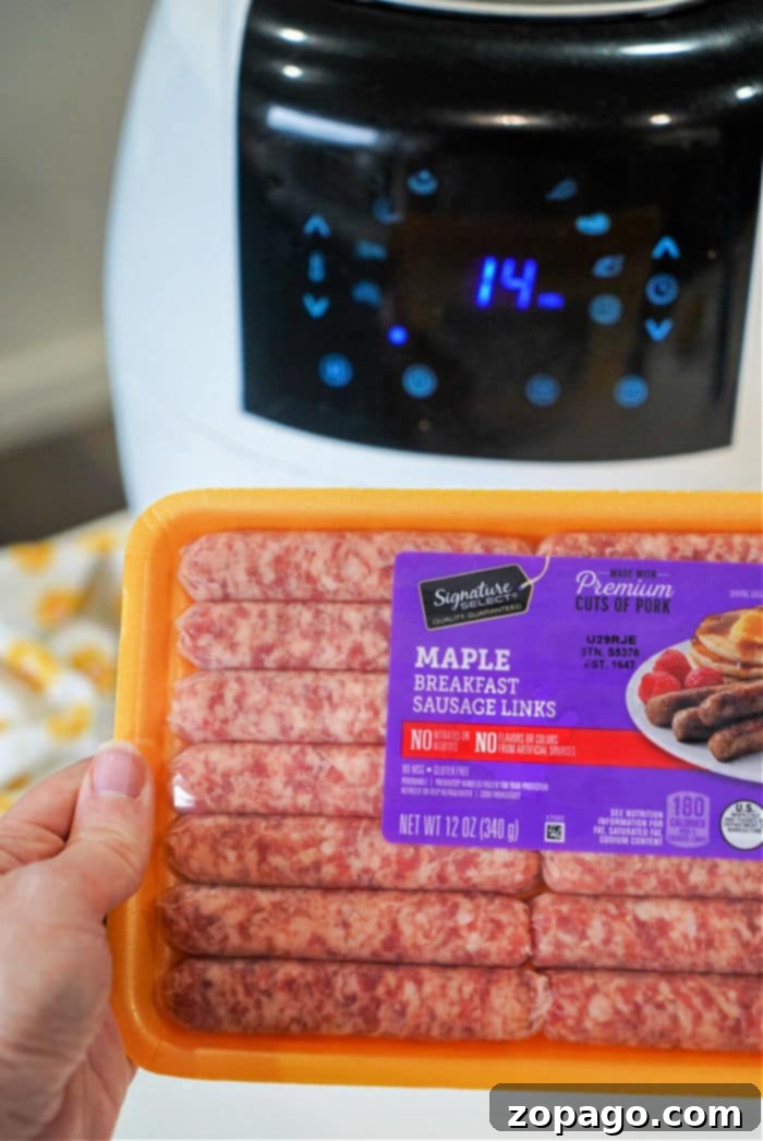 Air Fryer Sausage Links 5 air fryer sausage links