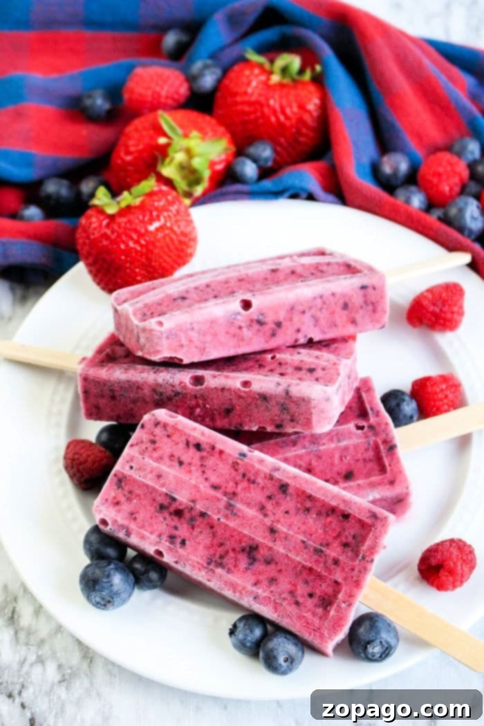 Create Perfect Homemade Popsicles 6 Mixed Berry Popsicles