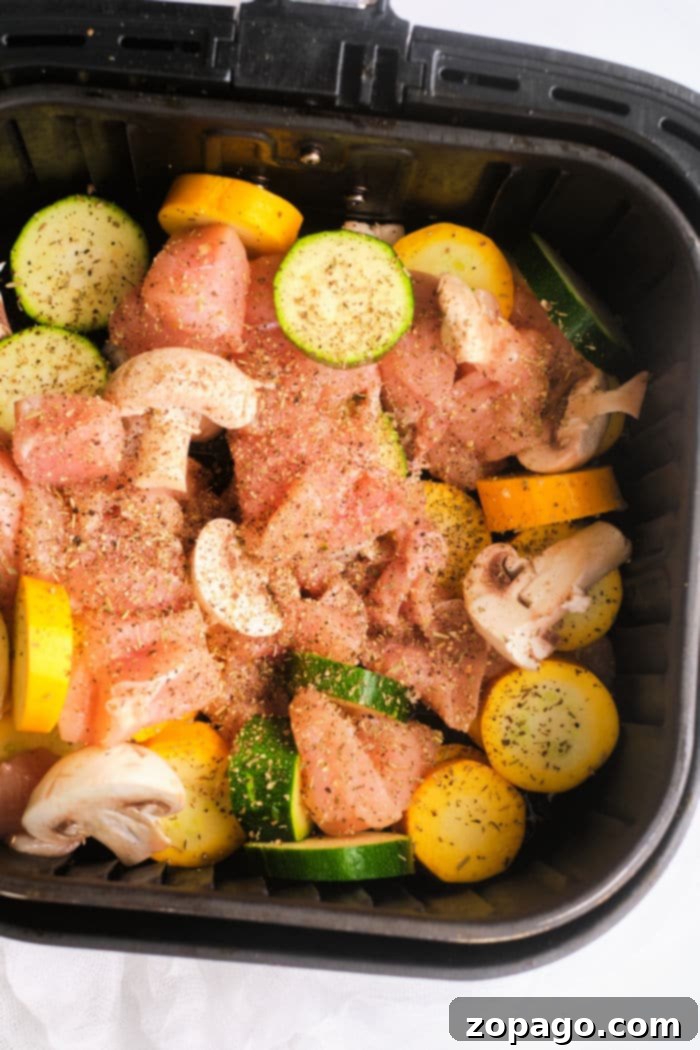 Crispy Air Fryer Chicken and Veggies 7 ninja foodi chicken and vegetables