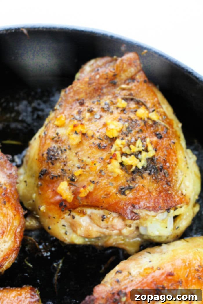 Garlic Butter Roasted Bone-In Chicken Thighs 6 Garlic Butter Chicken Thighs