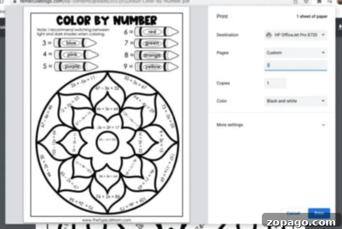 Free Adult Color by Number Printables 3 intricate math color by number puzzle for grown-ups