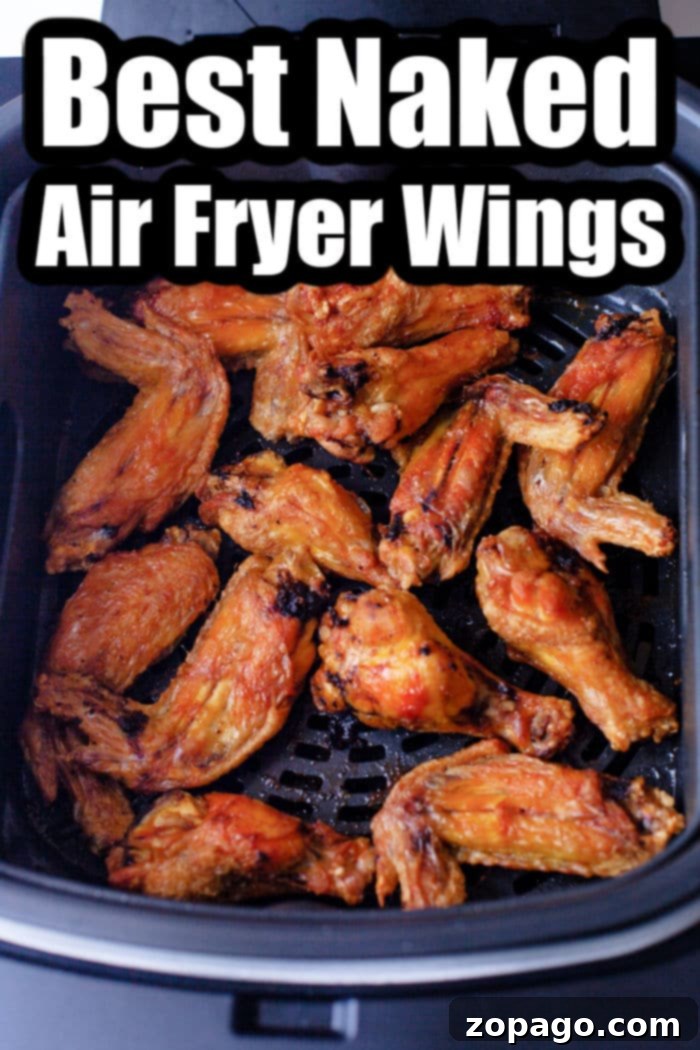 Crispy Ninja Foodi Air Fryer BBQ Chicken Wings 6 naked air fryer wings recipe