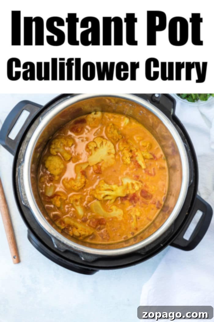 Golden Cauliflower Curry 4 Authentic Indian Cauliflower Curry prepared to perfection in an Instant Pot.