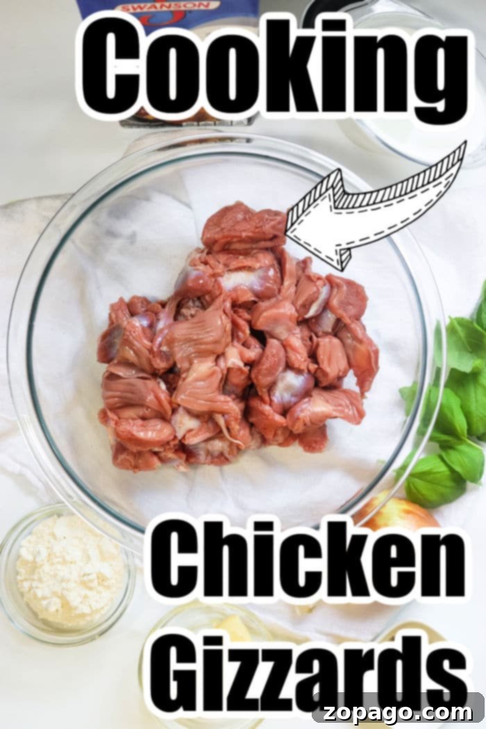 Homestyle Chicken Gizzards and Savory Gravy 3 How to Cook Chicken Gizzards - Prep