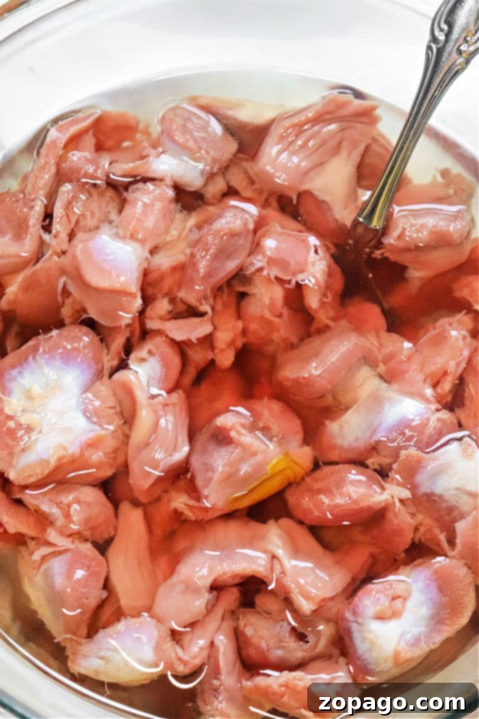 Homestyle Chicken Gizzards and Savory Gravy 4 Soaking Chicken Gizzards