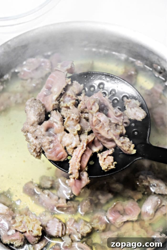 Homestyle Chicken Gizzards and Savory Gravy 5 Boiled Chicken Gizzards for Gravy