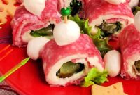 Tangy Salami Pickle Pinwheels