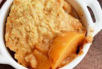 No-Fuss Cake Mix Crockpot Peach Cobbler