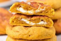 Pumpkin Cookies with Cream Cheese Filling