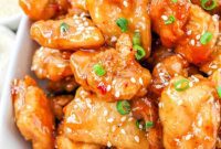 Sticky Honey Garlic Chicken Bites