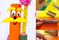 DIY Lorax Truffula Tree Finger Puppets