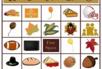 Free Printable Thanksgiving Bingo Game