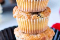 Moist Sour Cream Blueberry Banana Muffins